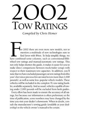 Guide to Towing 2002